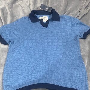 Abercrombie & Fitch Kids Textured Blue Polo